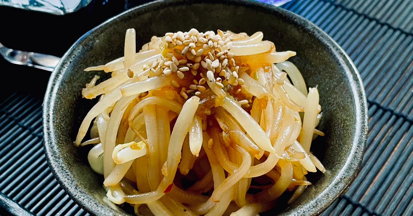 麻薬卵の漬け汁で もやし炒め As Note