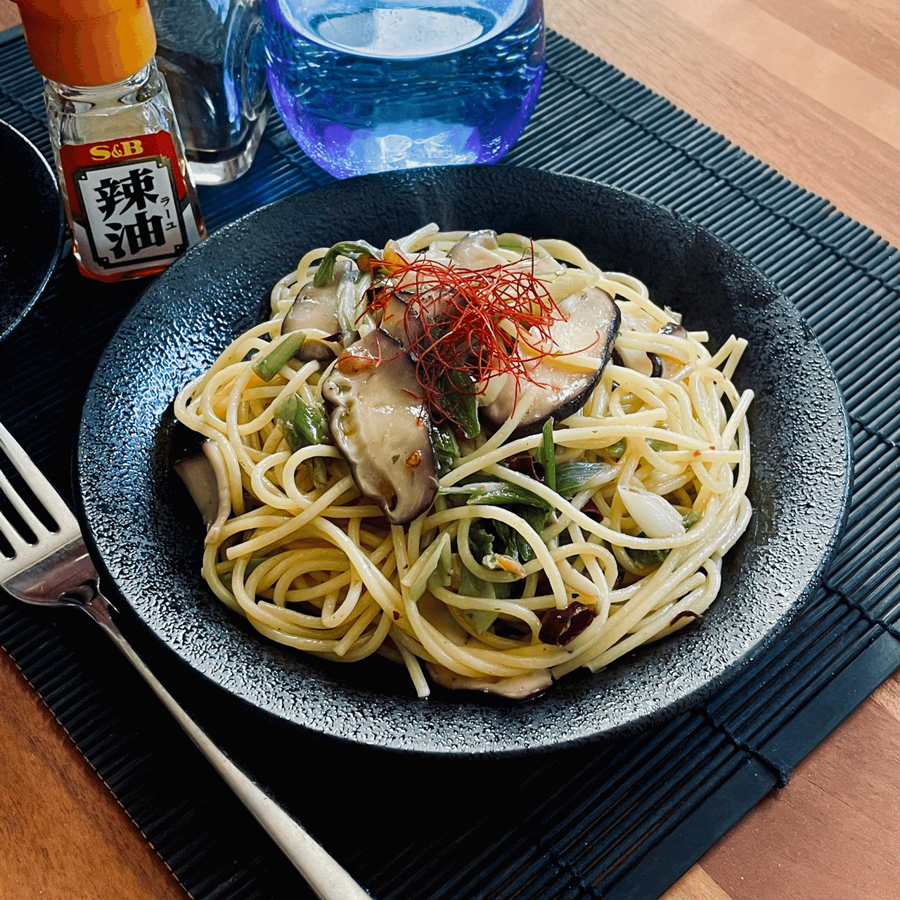 椎茸と長ネギの和風パスタ As Note