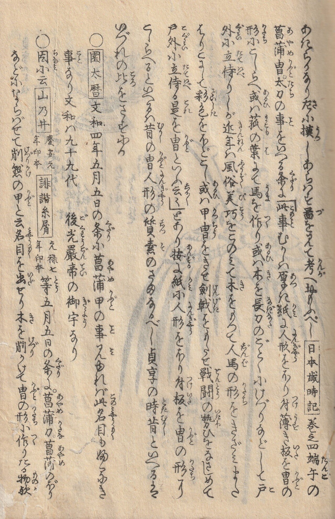 江戸時代　古文書　大量　骨董 昔の竹馬はこれです！江戸後期の古文書、山東京伝の『骨董集