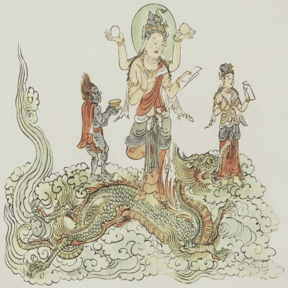 能勢型 妙見菩薩坐像 厨子入 彩色 北辰妙見菩薩 天之御中主神 一