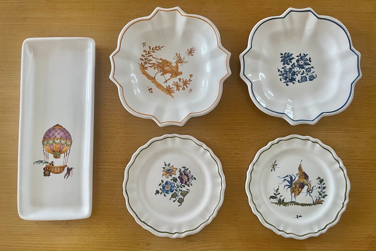 【値下げしました】ムスティエ陶器の皿4枚セット 値下げしました】ムスティエ陶器の皿4枚セット 値下げしました