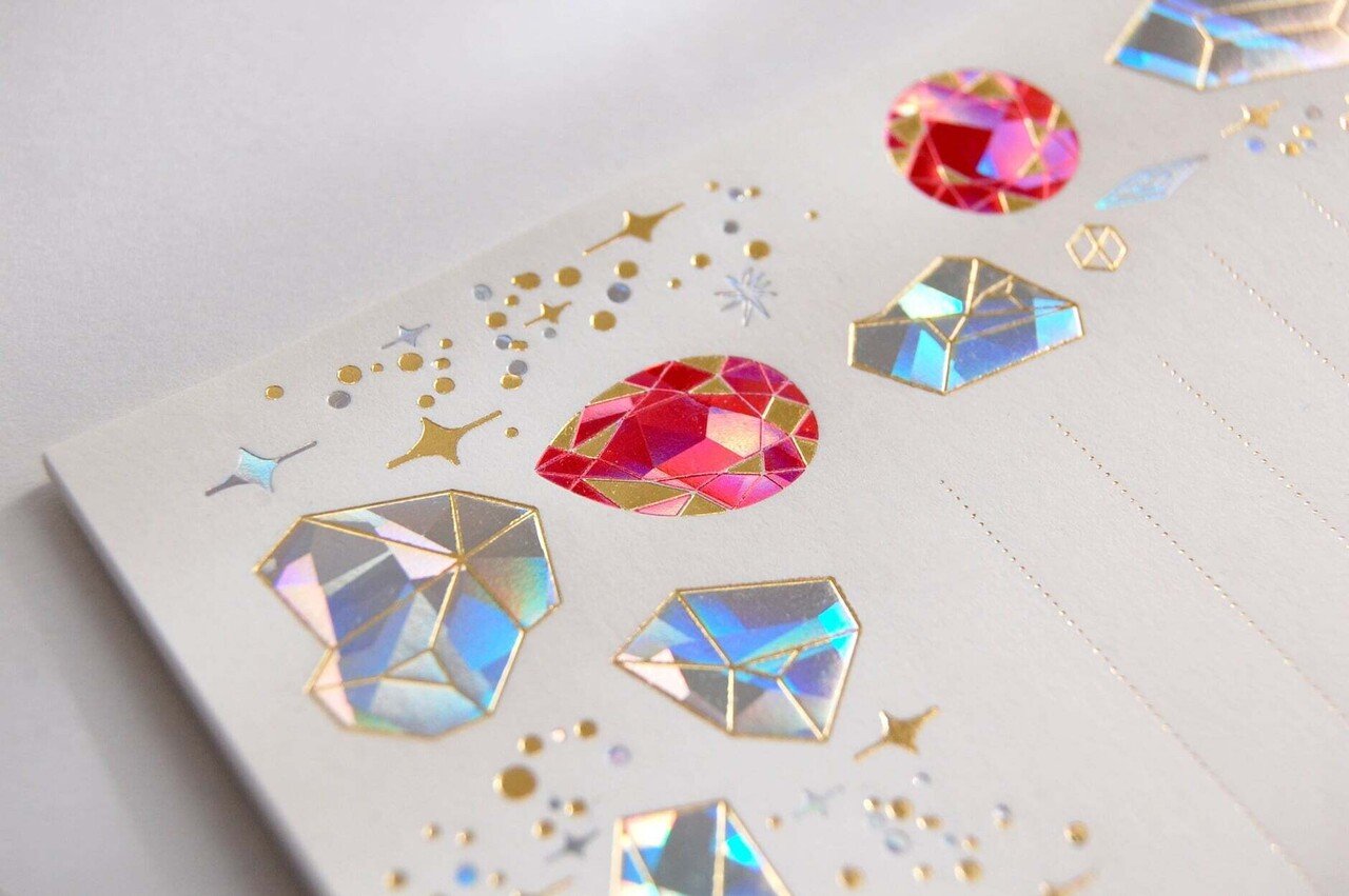 コスモテック　箔宝石　ななめリングメモ コスモテック 箔宝石 ななめリングメモ 箔宝石（はくほうせき）の立体化 」