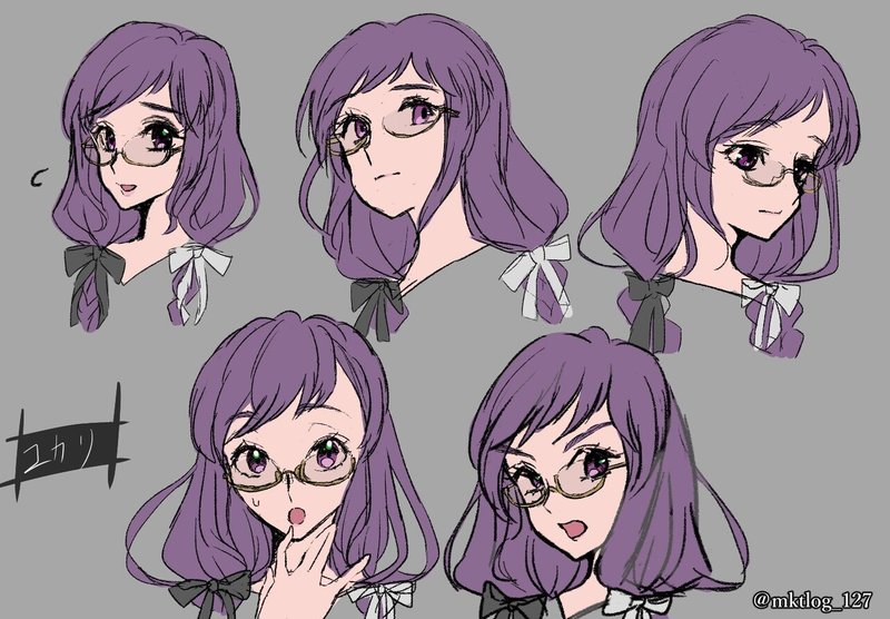 ユカリ表情　紫髪
