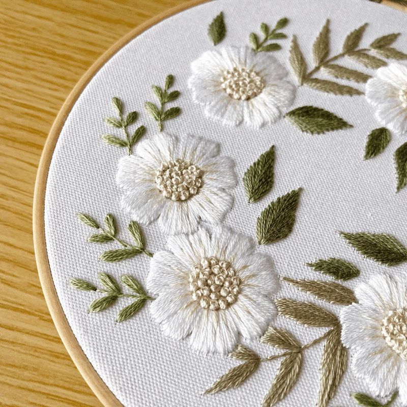 在庫あり 即出荷可 刺繍 刺繍した布 花のリース オリジナル図案 生地 糸 Tin Ipb Ac Id