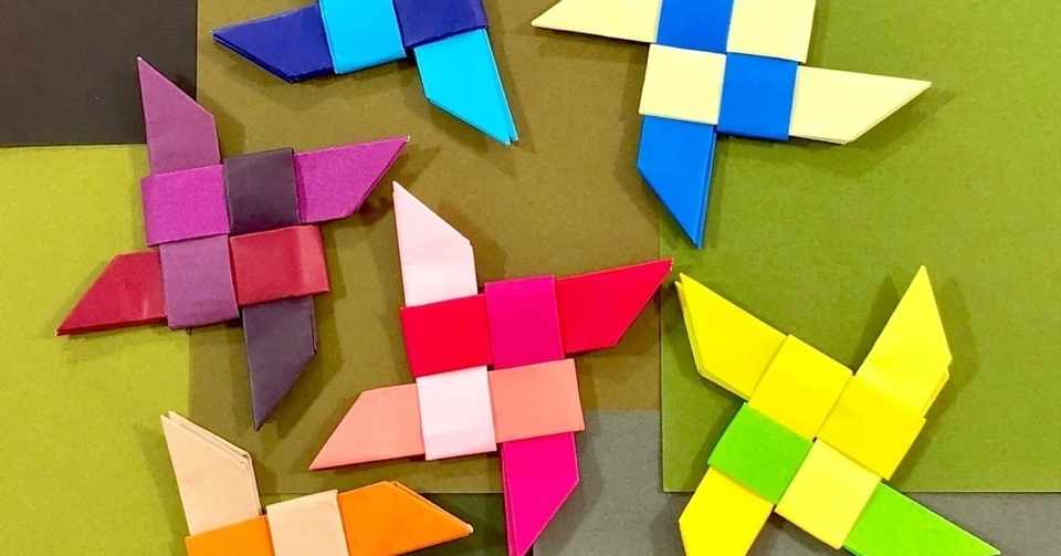 簡単にできる 折り紙4枚の手裏剣をどうぞ まさにぃ Note