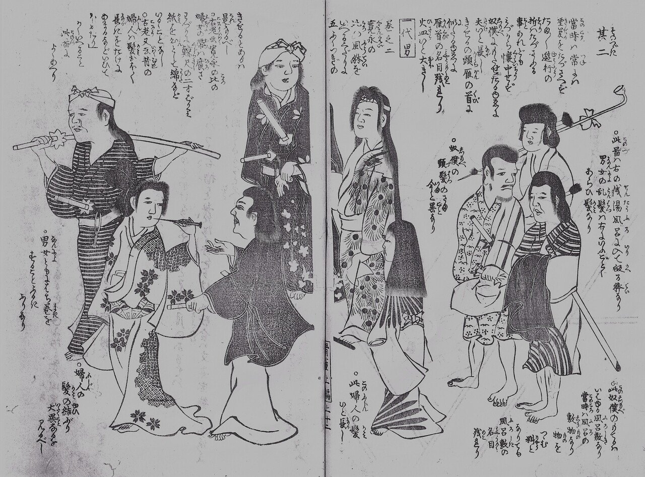 日本のお風呂特集!江戸後期の古文書、山東京伝の『骨董集』上巻 日本のお風呂特集!江戸後期の古文書、山東京伝の『骨董集』上巻