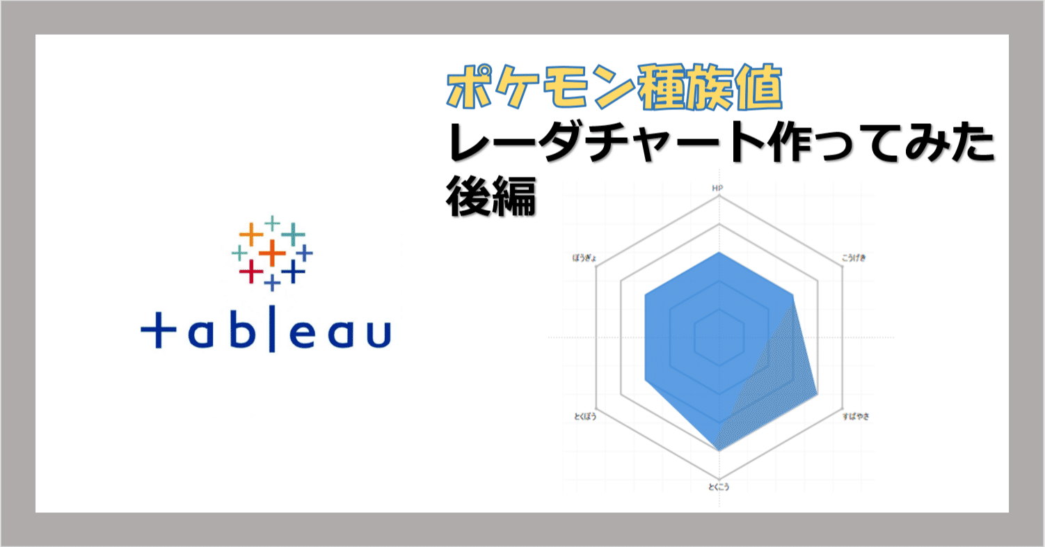 Tableau ポケモンのデータでレーダーチャートの背景を作ってみた後編 パーソルプロセス テクノロジー Smkt事業部 Note Tableau ポケモンのデータでレーダーチャートの背景を作ってみた後編 パーソルプロセス テクノロジー Smkt事業部 Note