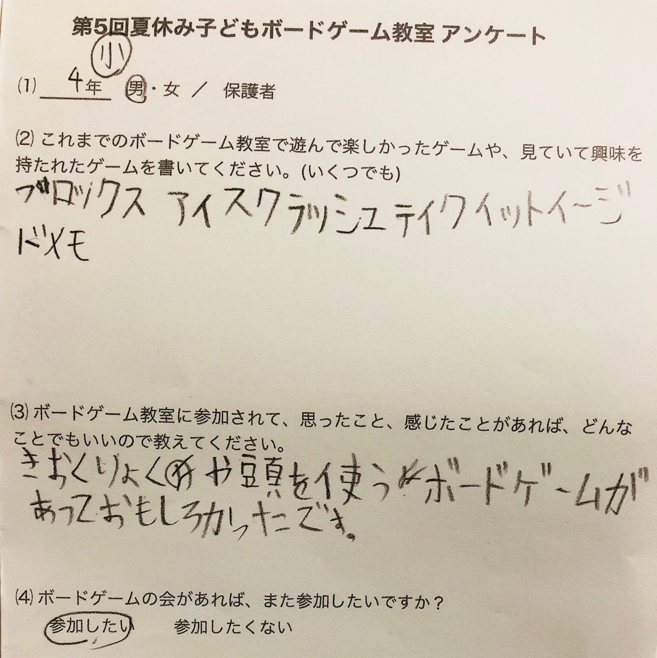 第5回 夏休み子どもボードゲーム教室の報告 Kazbian Note