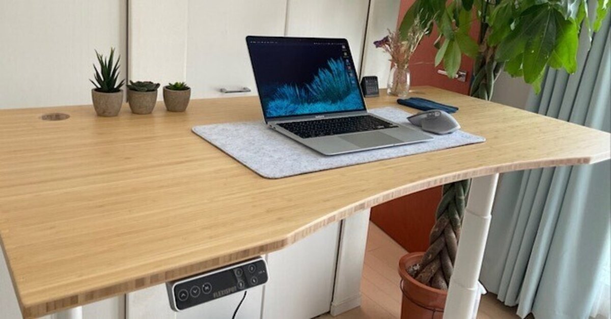 買い保障できる FlexiSpot E8竹天板レビュー】電動昇降デスクを使ってみての パソコンデスク