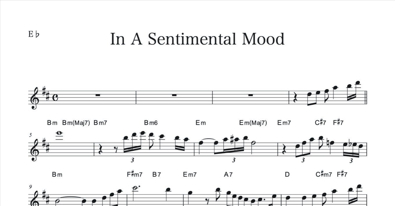 アルトサックス「In A Sentimental Mood」でのソロ例｜加度 克紘