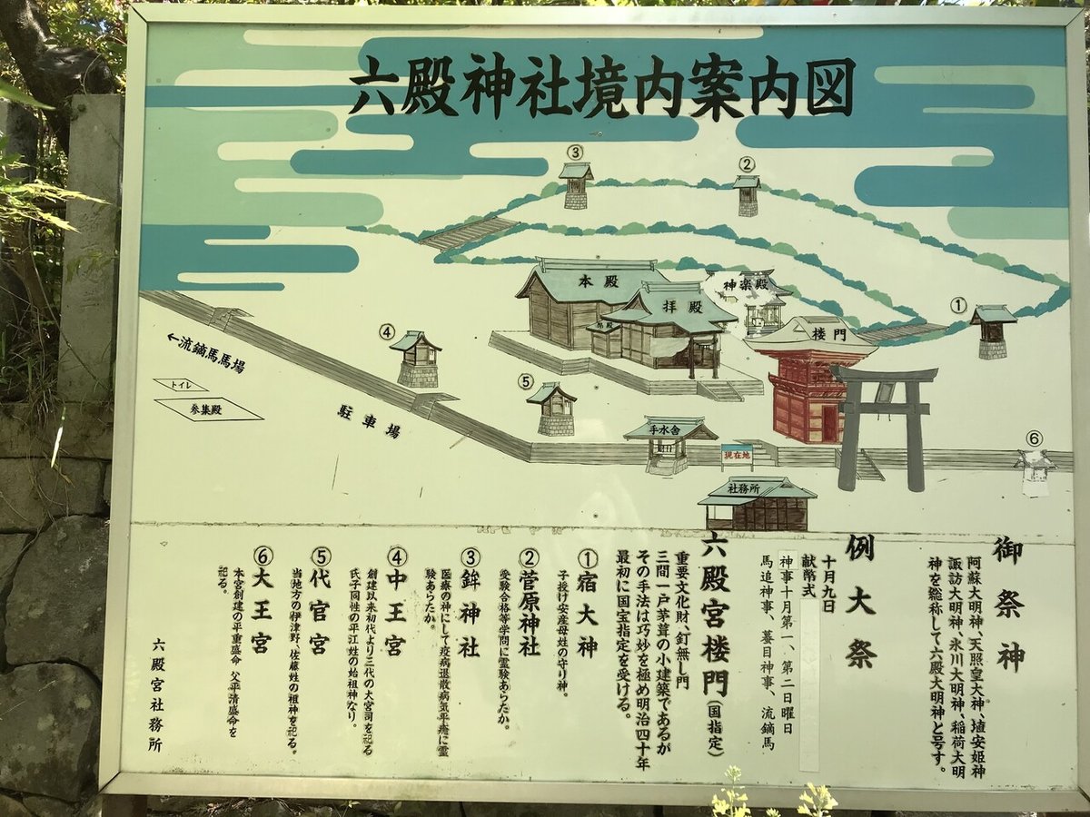 源為朝・平重盛ゆかりの神社⛩ 丹塗の楼門が美しい六殿神社 源為朝・平重盛ゆかりの神社⛩ 丹塗の楼門が美しい六殿神社