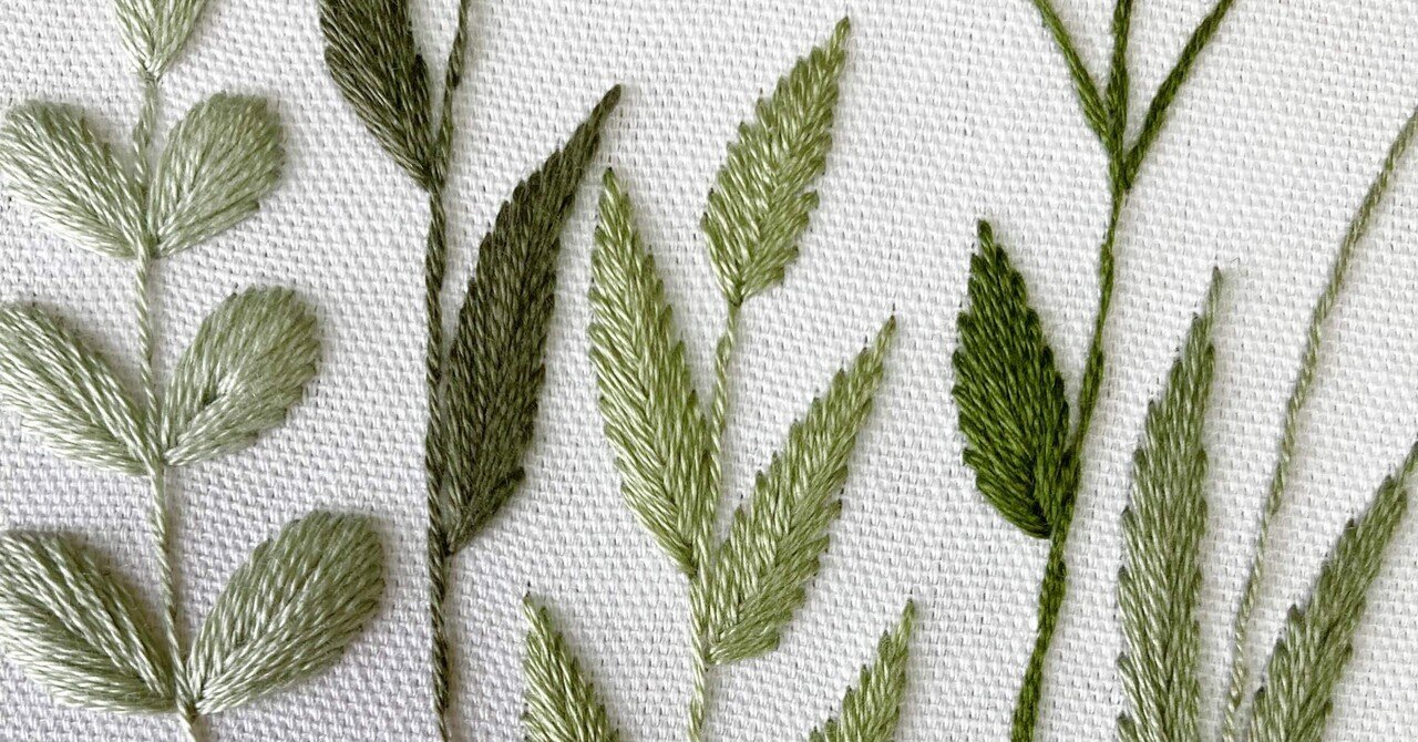 考察 フィッシュボーンステッチは２種類 はなこまち 刺繍作家 Note