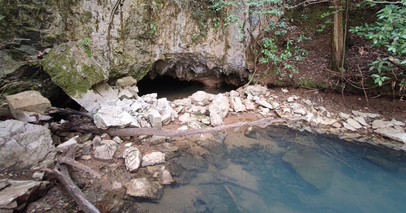 白水の池の穴：西秋吉台の湧水鍾乳洞