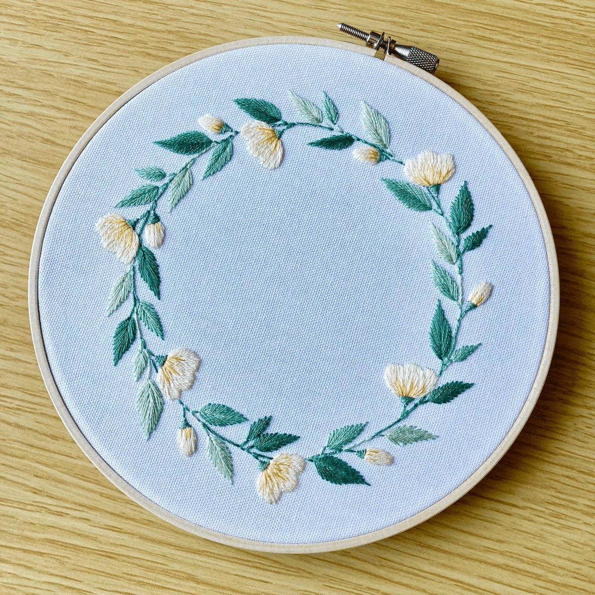 PDF図案「円かなる新葉」｜はなこまち/刺繍作家