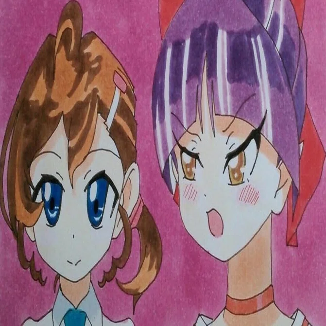 ゲゲゲの鬼太郎(第6期) キャラファインボード ねこ娘&まな ゲゲゲの鬼太郎6期】のねこ娘と犬山まなちゃん｜絵描きの冒険者KATOSAN