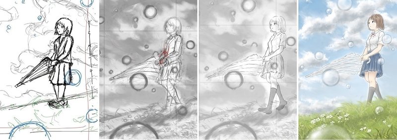 イラスト 雨上がりの少女 ができるまで ムナゾー イラスト Note イラスト 雨上がりの少女 ができるまで ムナゾー イラスト Note