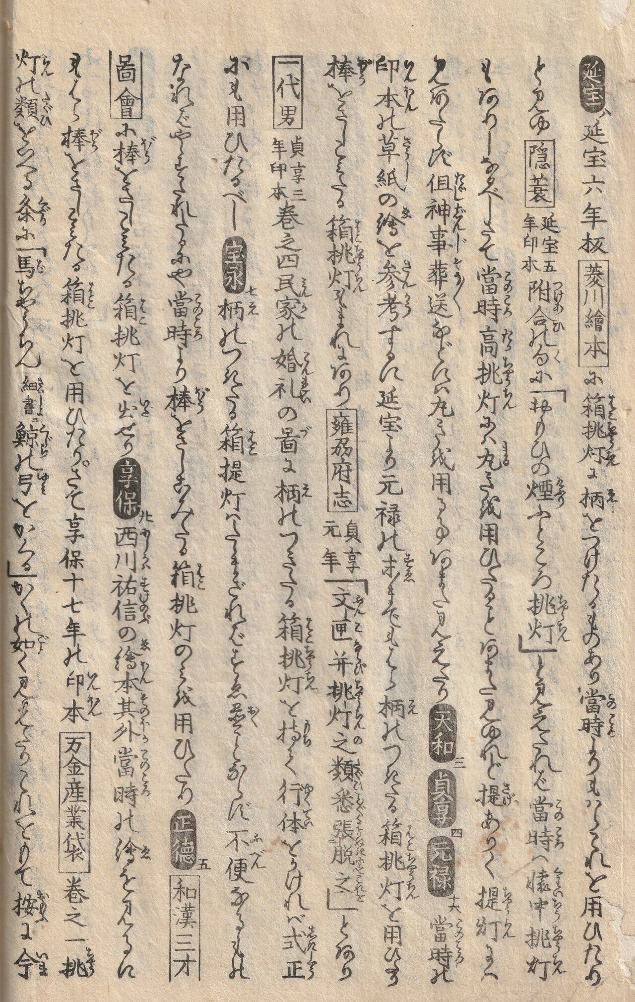 提灯と行燈、どう違うの？江戸後期の古文書、山東京伝の『骨董集』中巻