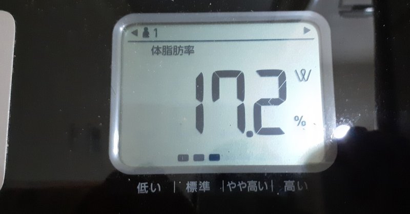 体脂肪率減への挑戦247日目。7つの法則を実践開始56日。17%台から抜け出せません。