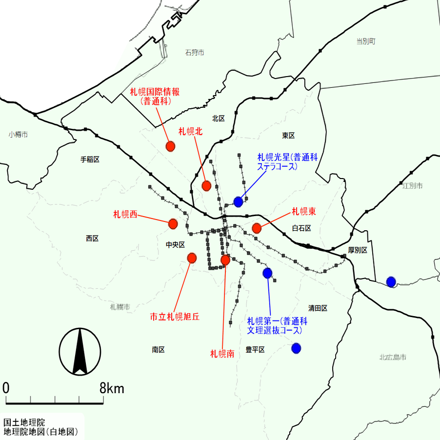 北海道の進学校mapその2 道南 道央 朝森久弥 朝森教育データバンク Note