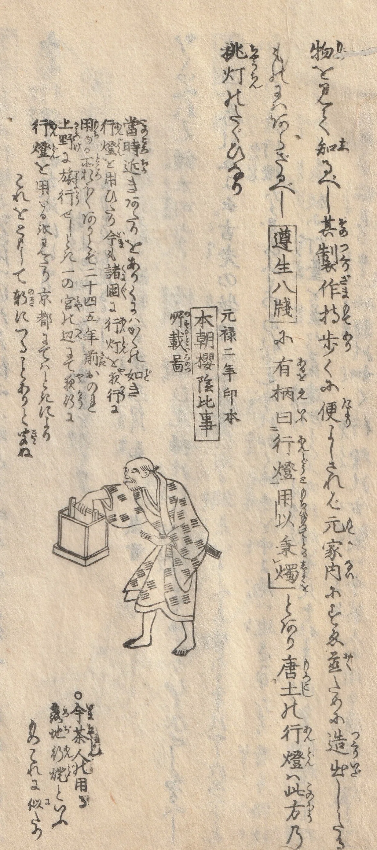 提灯と行燈、どう違うの？江戸後期の古文書、山東京伝の『骨董集』中巻