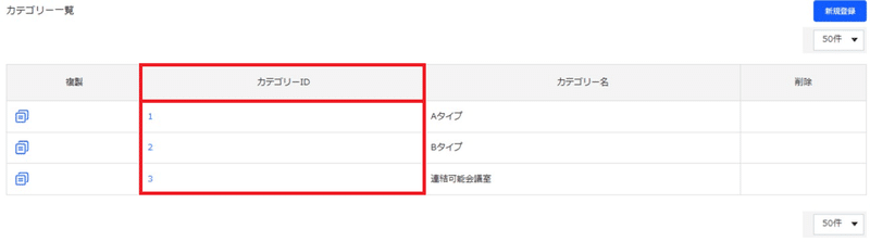 カテゴリーID