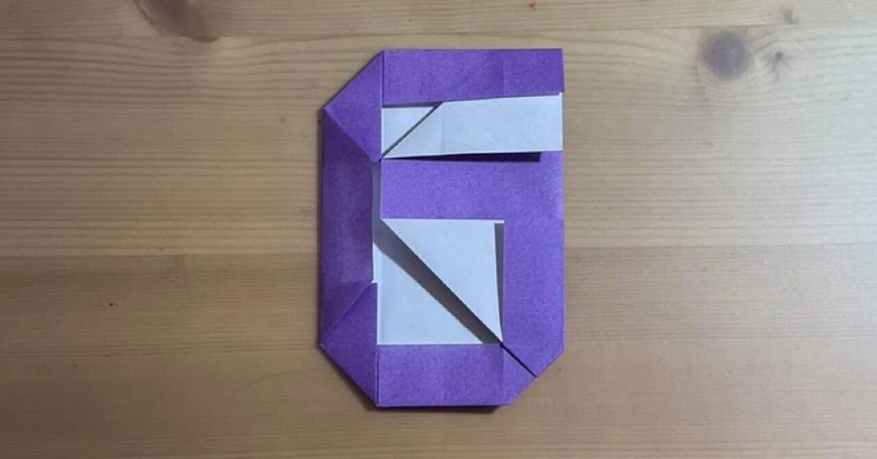折り紙で数字の6を折ってみよう！origami paper number 6 folding