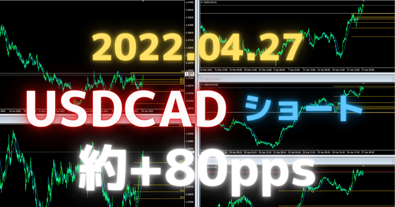 2022.04.27【FXリアルトレード】USDCADショート約+80pps