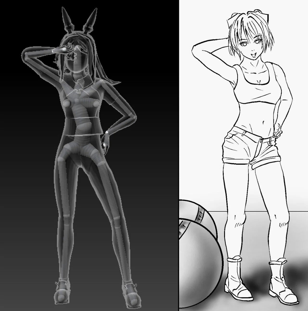 Zb 目を入れてポージング (Zbrush練習 18)｜大和 司