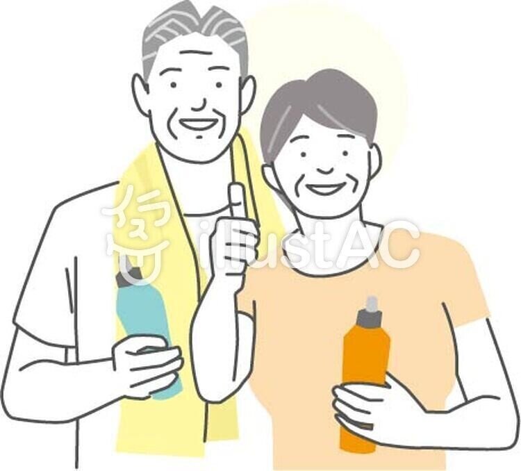 新作 イラスト素材 水分補給 高齢者 イラスト素材を描いてます Note