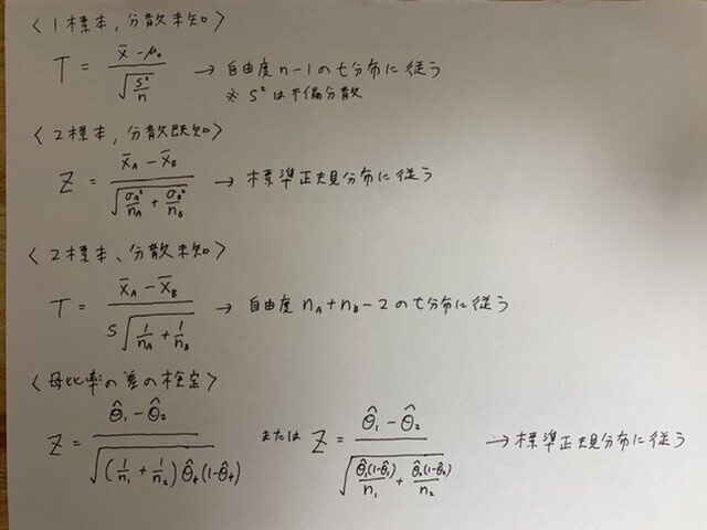 検定統計量の求め方 (平均)｜統計おんえあ