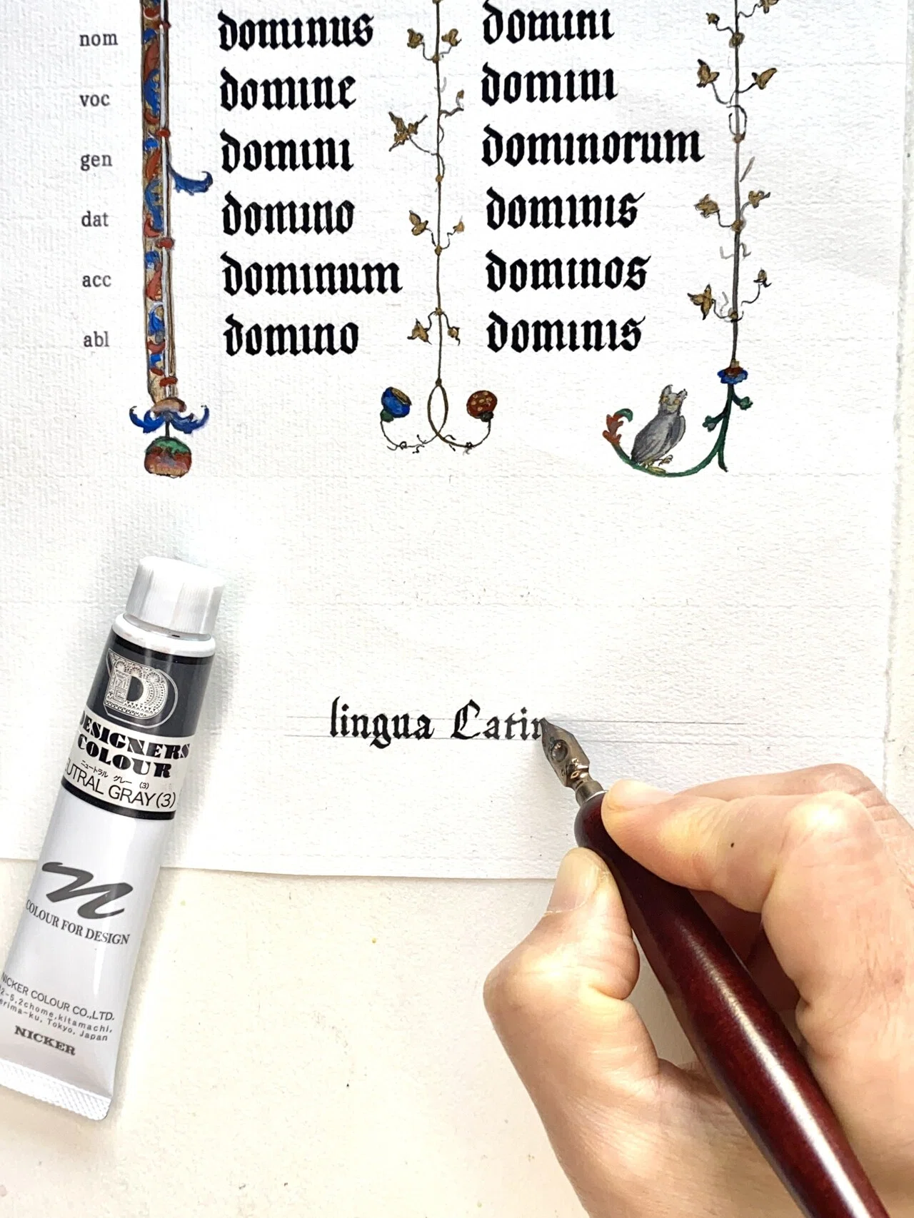 no.56インクより絵の具？|カリグラフィー入門｜はまね先生 カリ