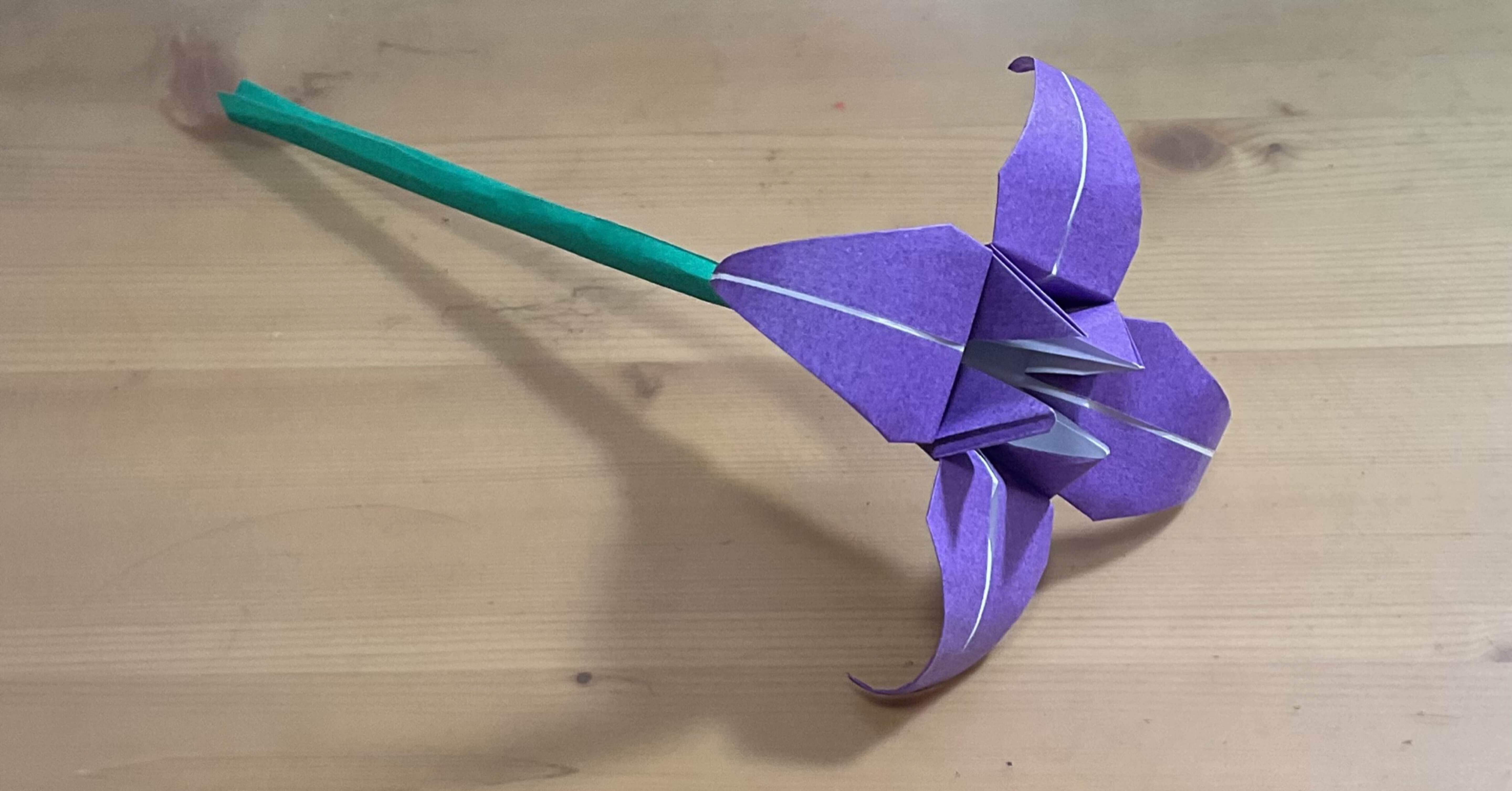 折り紙で菖蒲 しょうぶ を折ってみよう Origami Paper Iris Folding ともすぅ折り紙 Note
