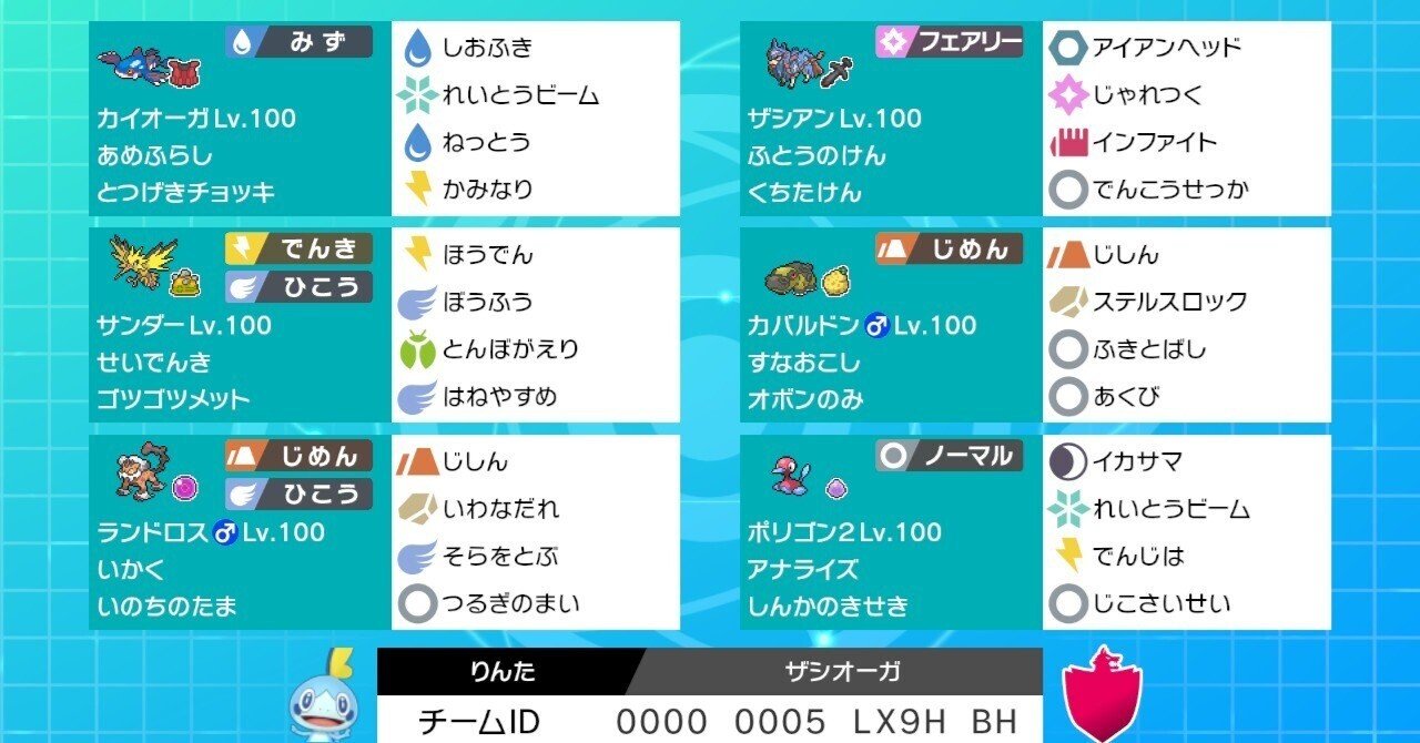 剣盾シングルS29 最終281位（レート1901）】蒼響オーガランドスタン｜りんた