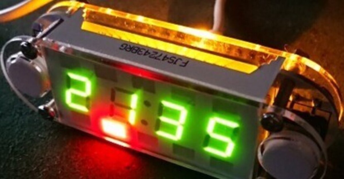 ミニ2色デジタルチューブ多機能diy 4桁led電子時計キットの製作