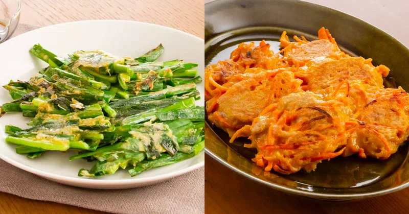 【粉もの】 薄力粉と卵で生地をつくって野菜の落とし焼きをつくってみよう 🔰|たべドリ 料理のトレーニングドリル by cookpad