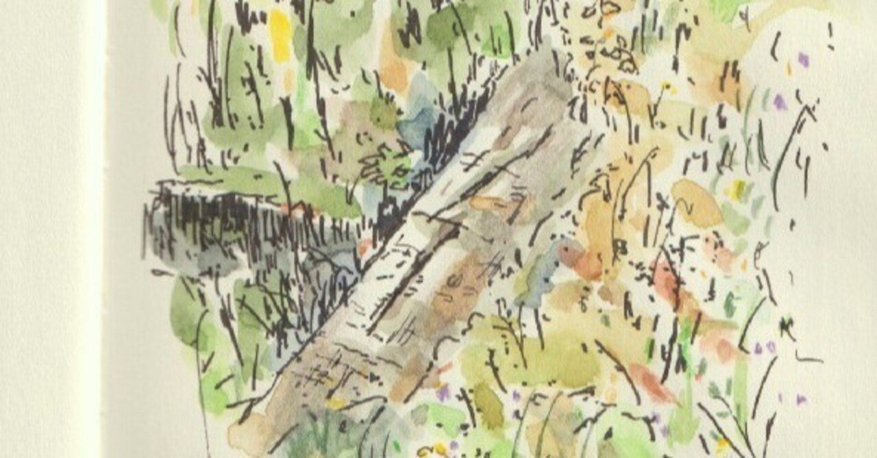 絵を描く手帳 畦道 と 公園の道 を描いた 水彩スケッチ帖 Note
