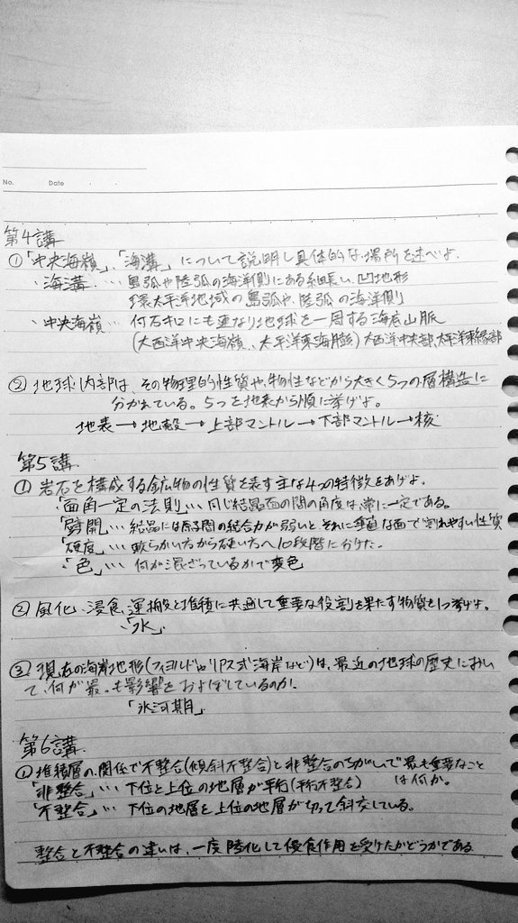 東京海洋大学 過去問集 地学 うぃーと Note