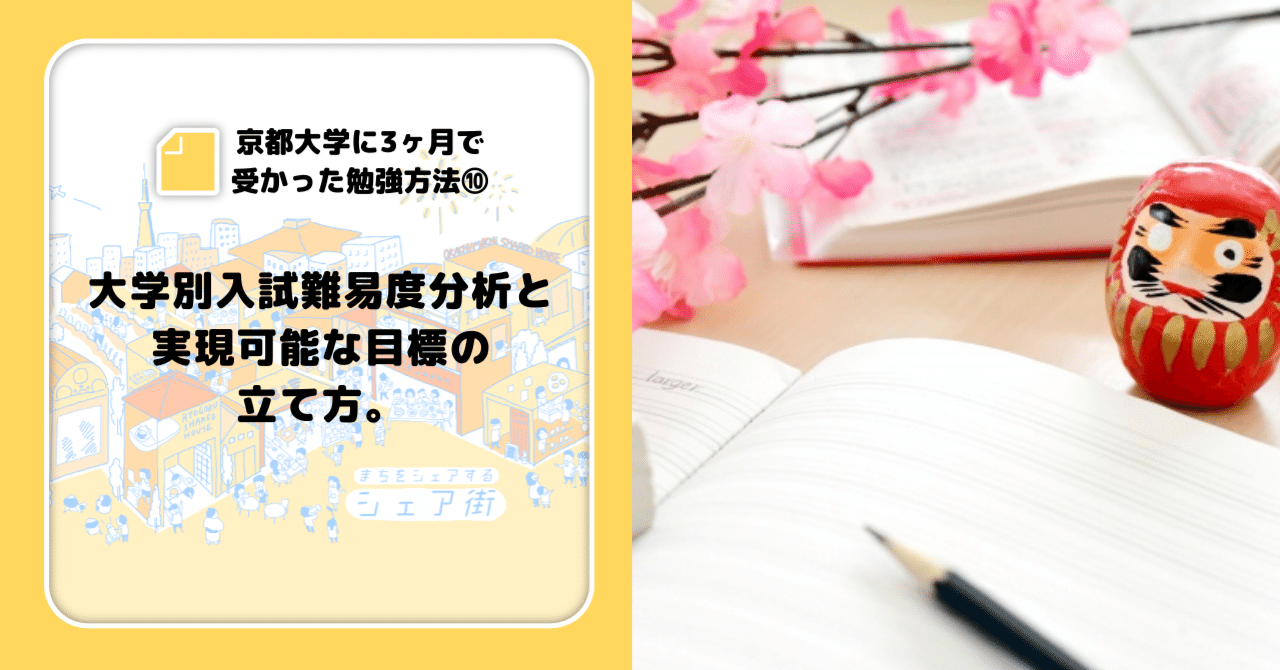京都大学に3ヶ月で受かった勉強方法 大学別入試難易度分析と実現可能な目標の立て方 シェア街メディア Note