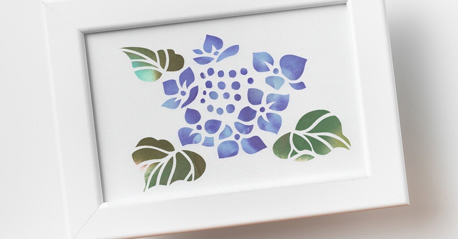 フリー図案no 156 紫陽花 の切り絵 華色切絵 平石智美のカラー切り絵を楽しむnote Note