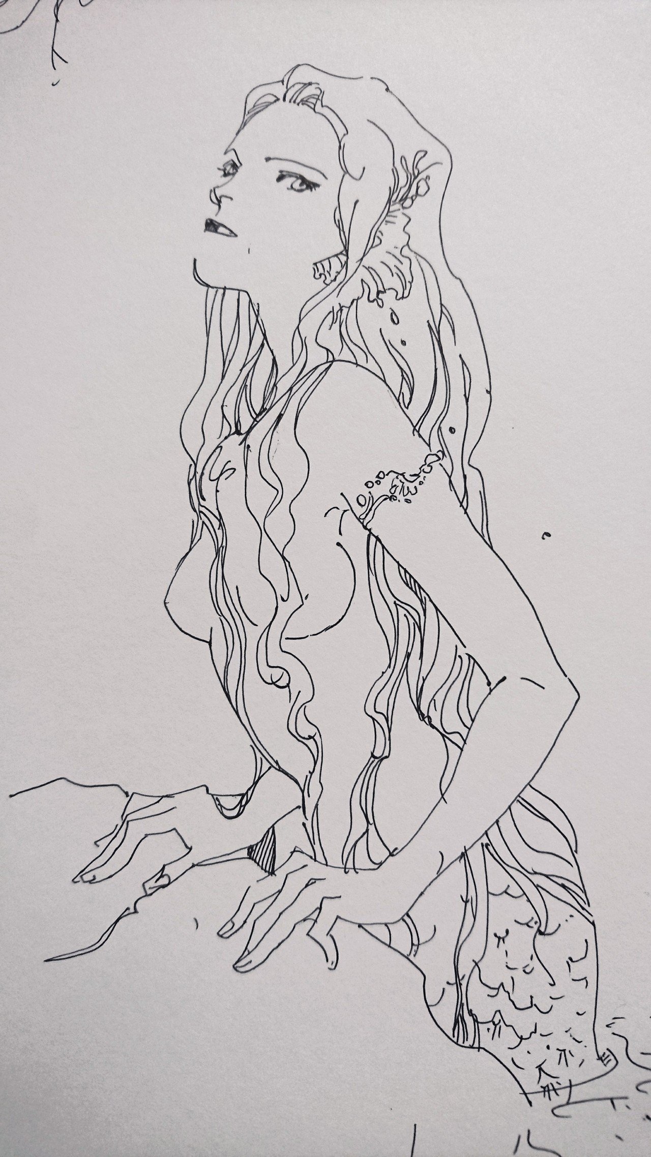 今朝の落書き 首長すぎ 取り敢えず この人魚はちちげではないらしい やめろって 笑い猫 猫とお絵描き Note