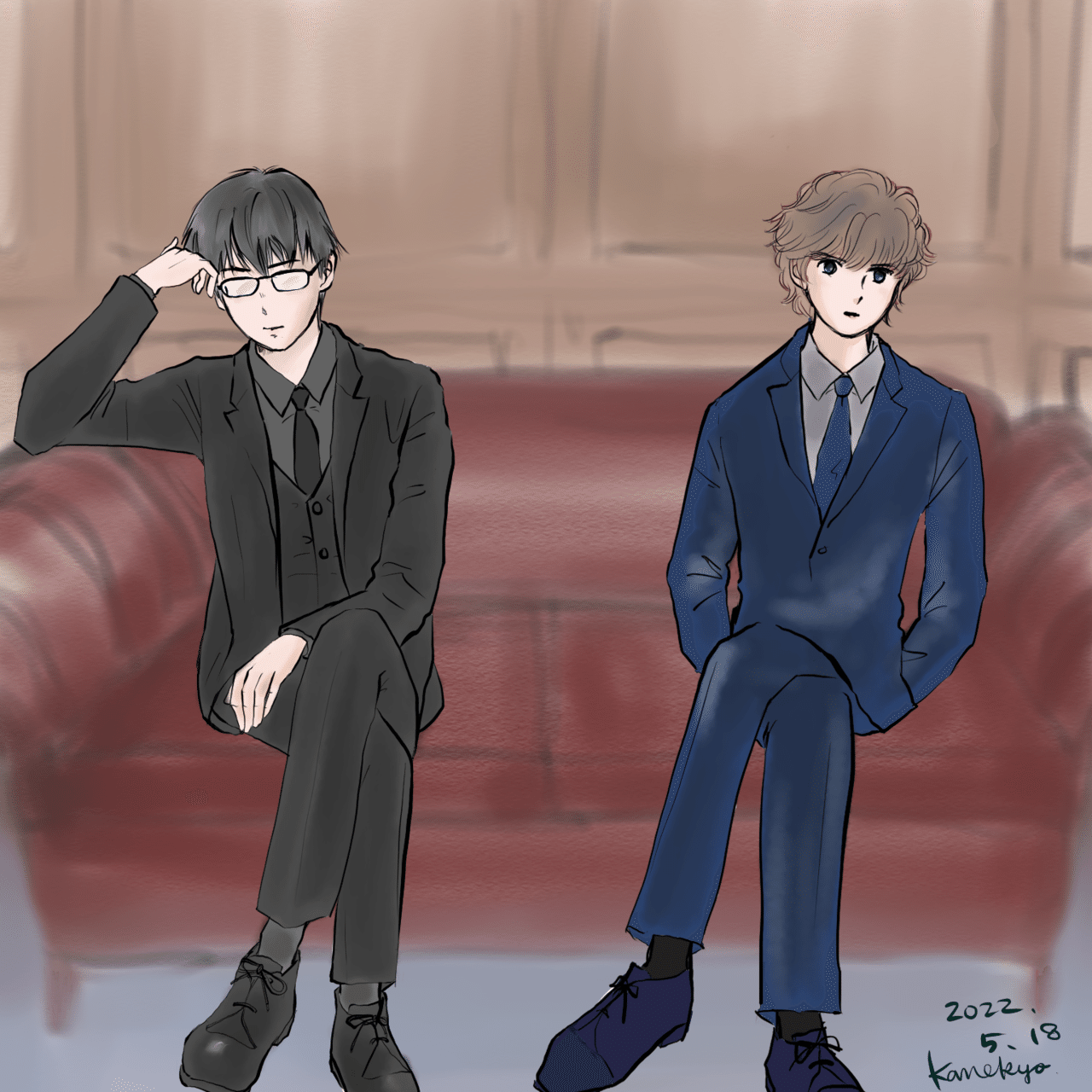 イラスト 座ってポーズ かねきょ 漫画 イラスト Note