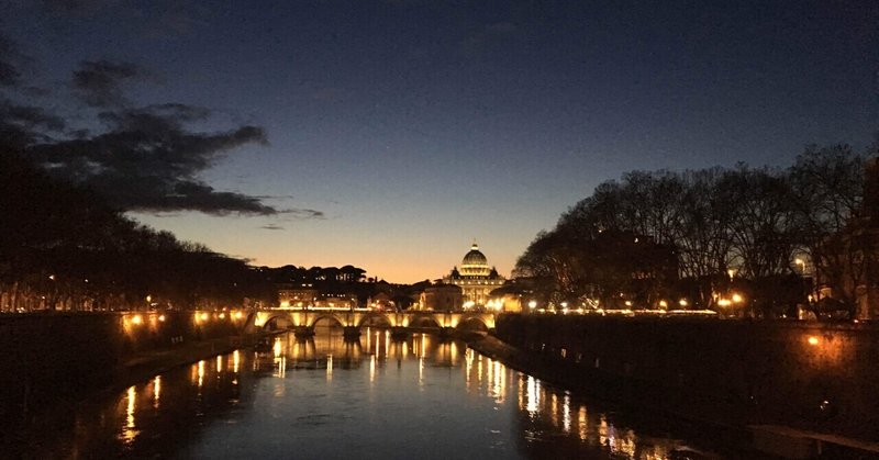 ローマとバチカン。夕焼け空と家系ラーメン。