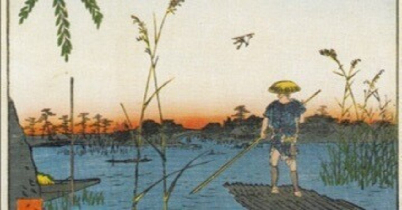 綾瀬川鐘が渕」−鐘の二の舞にならないでねお兄さん−『名所江戸百景