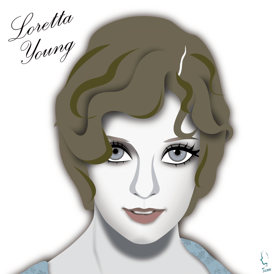 アメリカの女優『ロレッタ・ヤング』のイラスト🎨｜輝っち