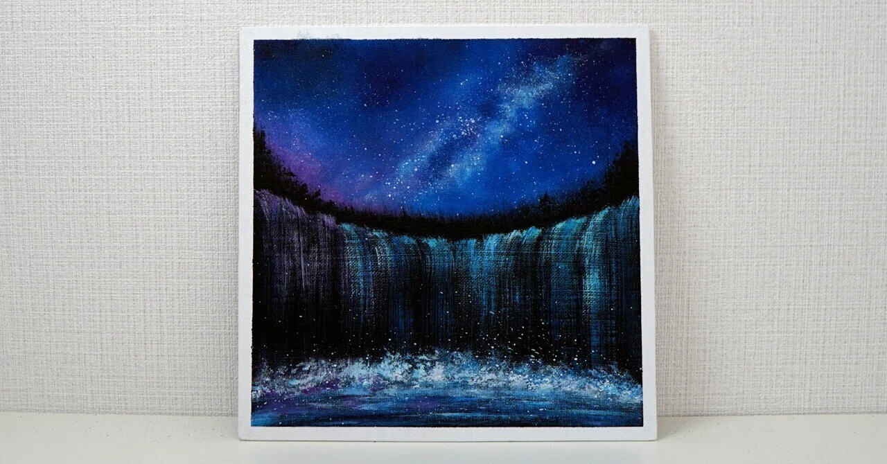 光の滝　抽象画　キャンパス　アクリル　絵画　海　滝　水 rectangle_large_type_2_6a9140d