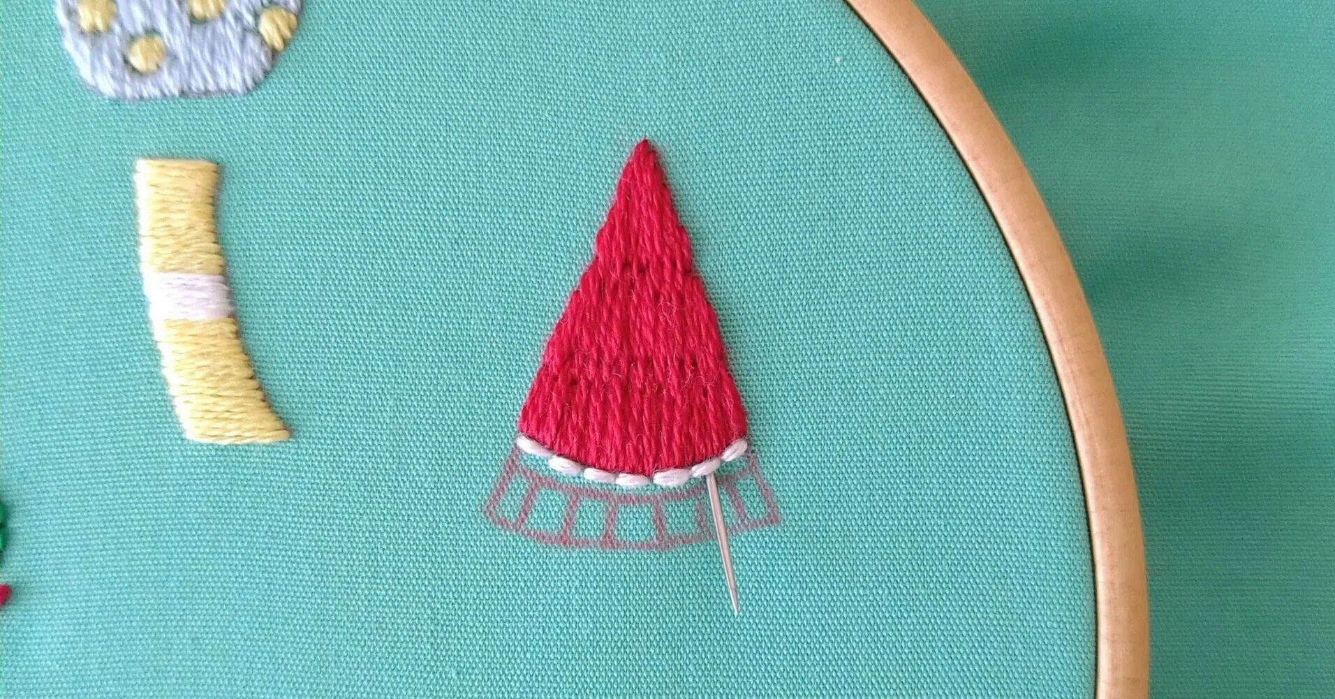 夏の思い出の刺繍枠キットを作ろう🎐 ステップ36 〜スイカの刺繍4