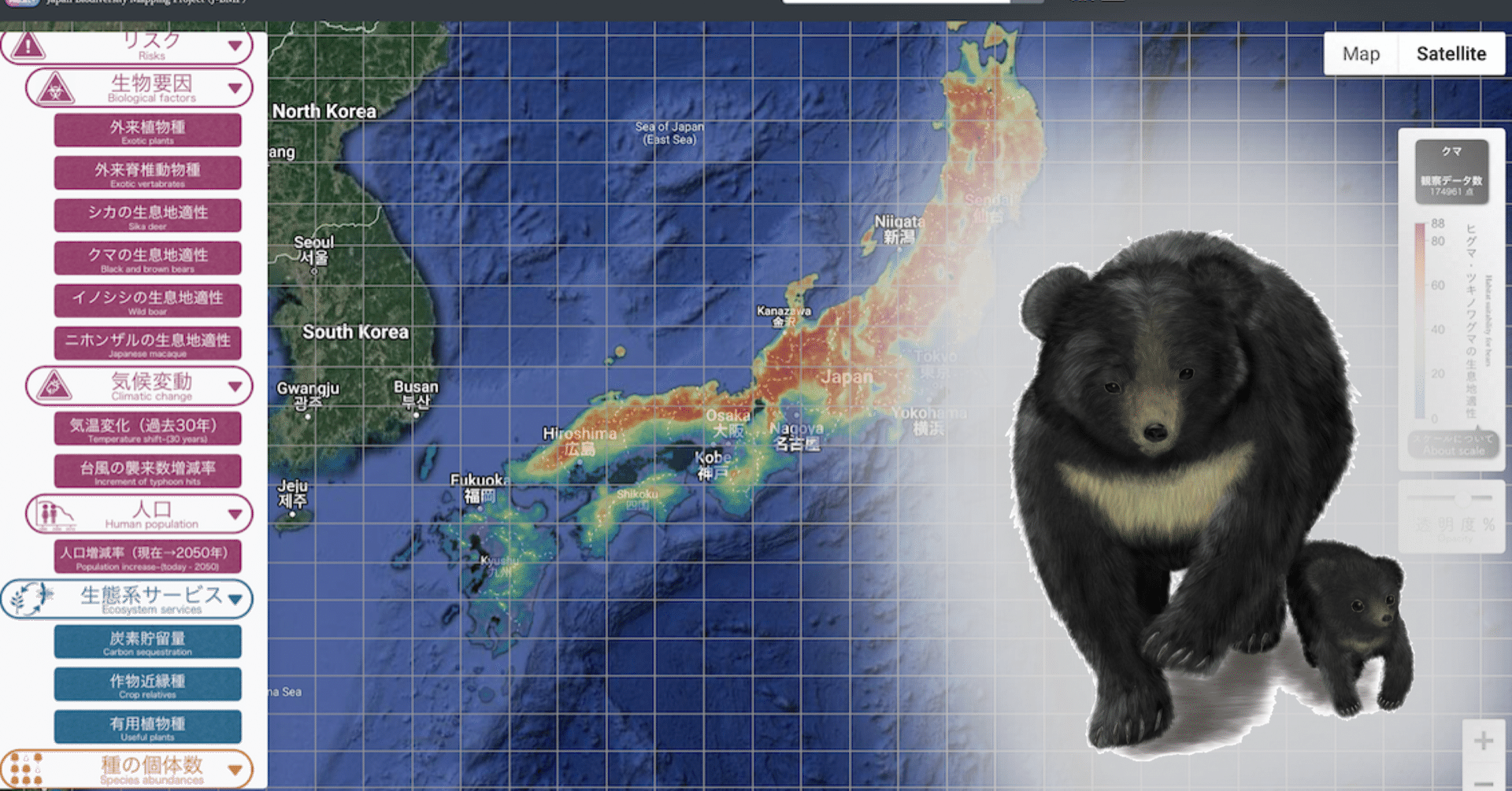 ツキノワグマ 遭遇・被害リスクを地図化｜株式会社シンク・ネイチャー