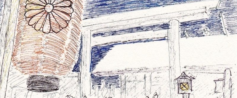 ボールペン浮世絵「伊勢神宮　外宮、初詣之図」