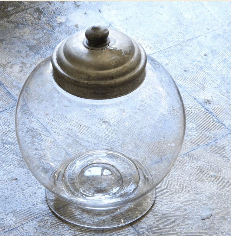 昭和レトロ7-21】地球瓶／菓子瓶(中) 昭和レトロ 地球瓶 駄菓子瓶