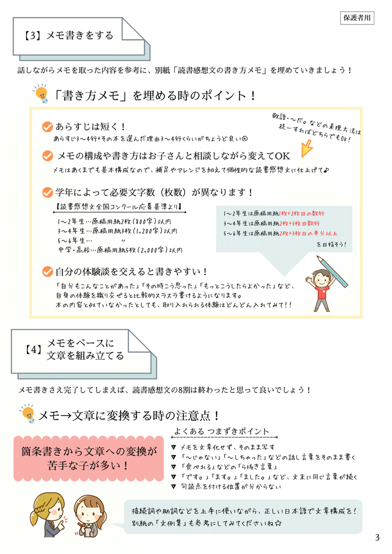 最短1日で書ける 読書感想文 書き方のコツ もう迷わない 構成が分かる説明資料 メモ付き Tani Aiai Note